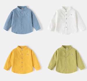 <span class=keywords><strong>Chemise</strong></span> unie à manches longues pour garçon, collection Printemps 2026 – <span class=keywords><strong>Jaune</strong></span>, Bleu, Blanc, Vert - Product Image 1