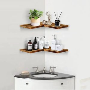 Cross-border wooden wall-mounted <b>shelf</b> with curved partition for living room, entryway, and <b>bedroom</b> wall storage. - Product Image 1