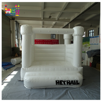 Heyhail Inflatables Mini Luxe White Bounce House 8x8 Flat Top White Castle Bouncer Soft Play Locations pour enfants