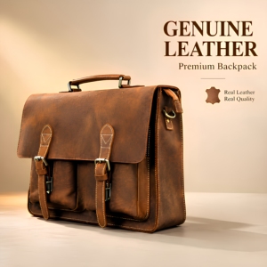 Luxury Genuine Leather Messenger Satchel Crossbody <b>Laptop</b> Shoulder <b>Bag</b> Handmade Unisex Office Work Travel Business Everyday Gift - Product Image 1