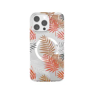 新款热销透明奢华设计电镀激光花花卉防震手机外壳，适用于iPhone 15 Pro Max