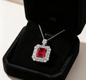 925 Silver Cultivated <b>Ruby</b> <b>Necklace</b> Shines for Fashion Daily Wear, Birthday, Party, Holiday a Wonderful Surprise Gift for Girl L - Product Image 4