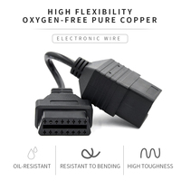 Cable Adaptador OBD OBD2 de 17 Pines a 16 Pines, Macho a Hembra, Cable de Conexión para Herramienta de Diagnóstico de Automóviles DLC, Extensión para Escáner de Diagnóstico