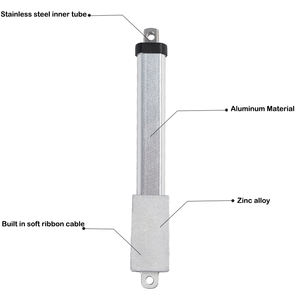 6V 12V 24v不锈钢迷你电动线性致动器75毫米冲程机器人金属材料致动器 - Product Image 5