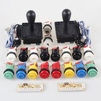 2-lecteur Arcade Boutons et Joystick BRICOLAGE Contrôleur Kit pour Raspberry Pi,x 5 Broches Joysticks,20 Boutons