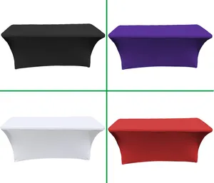 Stretch Tischdecken für 6ft rechteckigen Tisch Fitted Stretch Tischdecke Polyester Tischdecke für Hochzeit im Freien