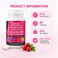 Capsules Probiotiques pour Femmes, Extrait de Canneberge, D-Mannose, Santé Vaginale, Soutien des Voies Urinaires, Complément Alimentaire, Marque Privée OEM ODM