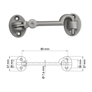 Loquets de porte multi-usages renforcés avec vis 100 mm en laiton nickelé mat - Product Image 2