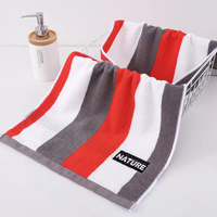 Thickened Pure Cotton Hypoallergenic Eco-friendly Antimicrobial Yarn Dyed Broken-stripe Soft Absorbent Home Use Towel for