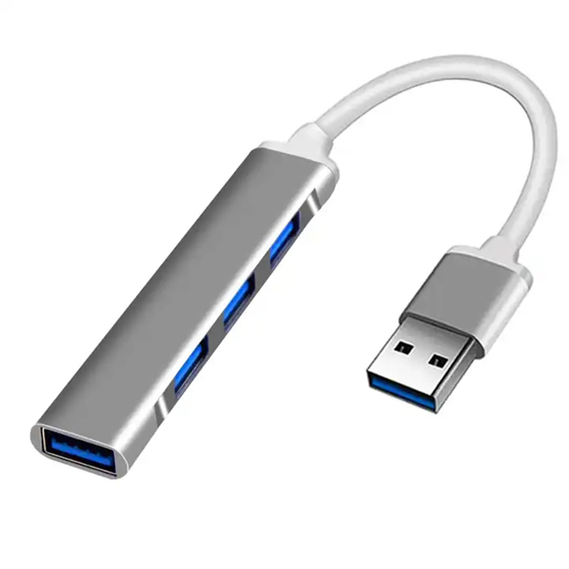 USB Hub 3.0 4 Port Multi-USB Splitter Adapter Aluminum Alloy Suitable for PC Computer Accessories