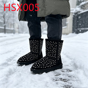 Botas de Nieve para Mujer HY, Diseño con Adornos de Diamantes, Cuero de Gamuza de Calidad, Anti-frío, Hua Singh, 8 Pulgadas, Botas de Invierno para Países Nórdicos HSX001 - Product Image 3