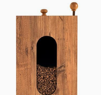 Meuble de Luxe Moderne en Bois pour Nourrisseur d'Animaux avec Fenêtre Transparente et Gamelle Surélevée |   Meubles pour animaux de compagnie en noyer pour chats et chiens