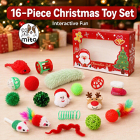 Lot de jouets à tirer pour chats Mito, neufs, intelligents, classiques, adorables, pour le nettoyage des dents, motif de Noël, en plastique et peluche