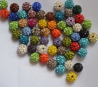Perles en plastique acrylique DIY 12 mm 14 mm, perles en argile polymère, strass, perles entièrement serties de diamants, perles en vrac, couleurs mélangées, pour kit de fabrication de bijoux
