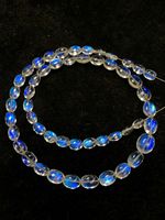 Haute qualité si magnifique arc-en-ciel pierre de lune lisse ovale Briolette bleu feu arc-en-ciel pierre de lune collier de perles