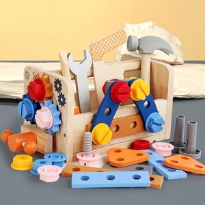 STEM Toddler Birthday Gift Pretend Construction <b>Bench</b> Wooden Montessori Toys <b>Kids</b> <b>Tool</b> Set - Product Image 6