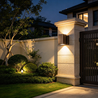 Lampes murales extérieures carrées avec plusieurs options de finition (brun, gris, noir, blanc) pour les projets d'éclairage de villas, d'hôtels, de jardins et de couloirs.
