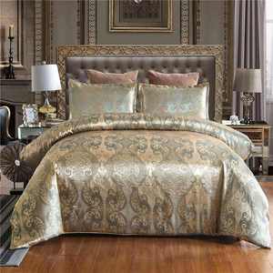 Ensemble de literie en satin brodé de style européen, 3 pièces, drap, <span class=keywords><strong>taie</strong></span> d'oreiller et housse de couette de luxe, taille personnalisée, achat en ligne - Product Image 3