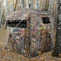 Portable pop up tente extérieure de 360 voir à travers imperméable camouflage sauvagine chasse au sol tente aveugle avec fenêtre