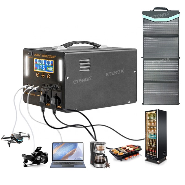 Charge Battery Lithium Battery DV AC USB 800WH 1000WH Portable Solar Generator 2000W for Home Outdoor Camping
