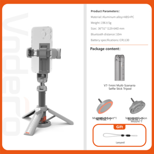 Vndefoo Giá đỡ điện thoại xoay có thể mở rộng linh hoạt Mini 0.64m chân máy ảnh tự sướng chân máy ảnh video vlog trực tiếp giá đỡ điện thoại - Product Image 2