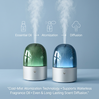 Diffuseur d'arômes sans eau de 60 ml, diffuseur d'huiles essentielles électrique à commande intelligente avec 7 lumières LED, diffuseur de parfum pour la maison