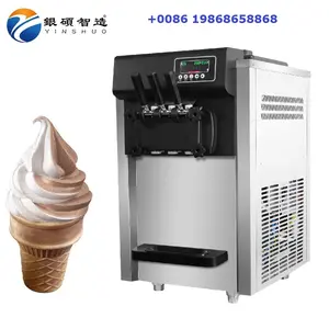 TABLE TOP Ice Cream Machine china origin Soft Serve Ice Cream Machine 3 Flavors Ice Cream maker For Dessert