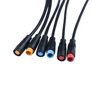 Conector de cabo elétrico impermeável, pequeno tamanho ip65, fêmea macho, 2pin, à prova d' água