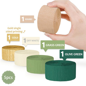 Decoraciones para Fiestas de Boda al por Mayor, Serpentinas de Papel Crepé Verde Caqui para Bodas Bohemias, Cumpleaños y Despedidas de Soltera - Product Image 2