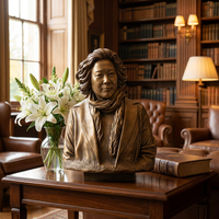 Ornement artistique pour salle de réception de bureau, sculpture réaliste de buste en bronze sur mesure, statue humaine en bronze coulé à la main