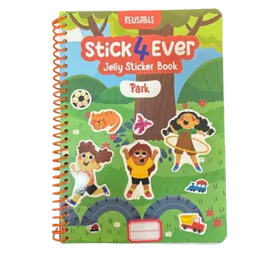 학교 아이들을 위한 2024 사용자 정의 인쇄 교육 재사용 가능한 실리콘 스티커 책 어린이 소프트 커버