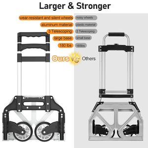 Katlanır el kamyon alüminyum taşınabilir <span class=keywords><strong>Dolly</strong></span> sepeti teleskopik saplı Bungee kordon kompakt hafif katlanabilir alışveriş sepeti - Product Image 2