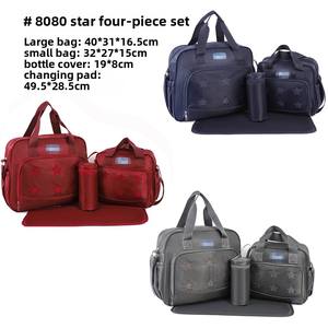 Juego de Cinco Piezas de Bolsas Acolchadas a Cuadros, Multifuncionales, de Gran Capacidad, Plegables, para Guardar Pañales, de Hombro y Cruzadas - Product Image 2