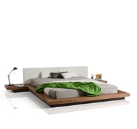 Cadre de lit en bois massif matelas fondation tatami lit mural plates-formes meubles de chambre à coucher de luxe avec peinture élégante finie