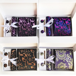 Alta qualità da <span class=keywords><strong>uomo</strong></span> cravatta Set scatola regalo <span class=keywords><strong>gemelli</strong></span> da <span class=keywords><strong>uomo</strong></span> tascabile fermacravatte quadrate Set Corbatas Para Hombre Corbata Conjunto - Product Image 4