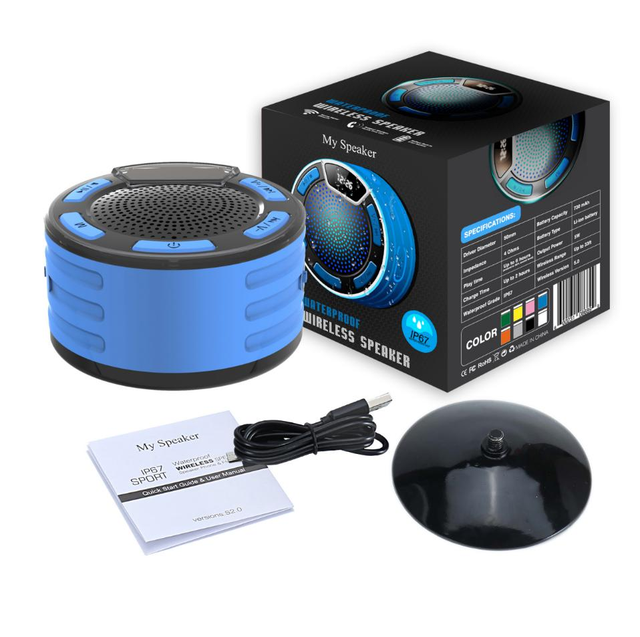 New Design F024 Subwoofer Ipx7 Portable bluetooth Speaker Waterproof With Digital Clock