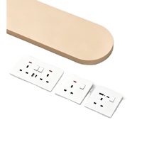 Prise murale BENDI C66 blanche avec 1 port USB-A, 1 port USB-C, 2 prises, 1 interrupteur 2 pôles, matériau PC, 13A