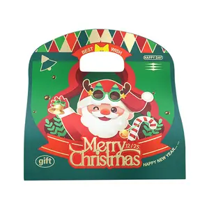 กล่องรวมกระดาษของขวัญคริสต์มาสกล่องใส่ลูกกวาดกล่องคริสต์มาสสำหรับเป็นของขวัญบรรจุภัณฑ์คุกกี้ลูกกวาด