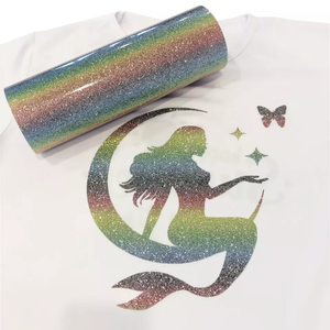 <span class=keywords><strong>Vinyle</strong></span> Textile Réfléchissant Holographique Arc-en-ciel YS Glitter, <span class=keywords><strong>Vinyle</strong></span> Thermocollant, Film PU Doré Haute Densité, HTV Flex - Product Image 5