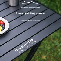 Ensemble complet d'équipement portable pour les pique-niques de camping en plein air Table à roulettes Chaises pliables Mobile