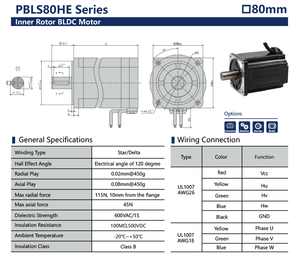 प्राइमपाल उद्योग ब्लेड मोटर 80 मिमी 3000 आरपीएम ब्रशलेस डीसी <span class=keywords><strong>40v</strong></span> 48v 310v 600w 1hp 3 चरण उच्च टॉर्क ब्रशलेस मोटर 750 - Product Image 4