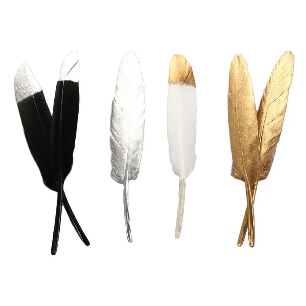 Золотые/серебряные гусиные перья, 4-6 дюймов