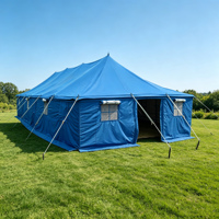 Tente de glamping de luxe 4,8 m x 12 m pour famille, en toile imperméable, à montage rapide, pour l'été, type loft, villa extérieure, lodge de villégiature, safari