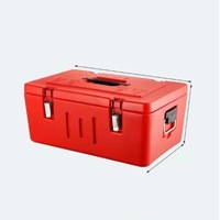 201 Edelstahl Isolierbox mit abnehmbaren Fächern, rot, Speisenwärmer/-kühler mit 24L Fassungsvermögen