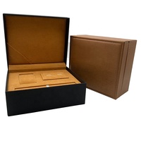 Boîte de voyage personnalisée de boutons de manchette de montre en cuir PU de grande qualité pour hommes