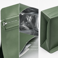 Op maat gemaakte logo flat bottom stand-up zip pouch matte voedselverpakkingstas 16 kleuren koffie thee noten opbergzak OEM 3 maten