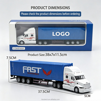 Modelo de Camión Contenedor de Metal Fundido a Presión a Escala 1:48 con Logotipo Personalizado, Remolque de Aleación para Regalo Promocional Empresarial, Venta al por Mayor, OEM, ODM