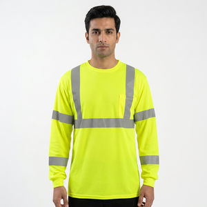 Camisa Polo de Trabajo de Alta Visibilidad para Hombre, Transpirable, con Estampado por Transferencia Térmica, de Poliéster/Algodón, Ropa de Trabajo de Seguridad Reflectante, Venta al Por Mayor - Product Image 1