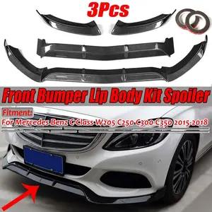 W205 <b>Car</b> Front Bumper Splitter Lip <b>Diffuser</b> Guard Body Kit Spoiler <b>for</b> Mercedes <b>for</b> Benz C-Class W205 C250 C300 C350 2015-2018 - Product Image 1