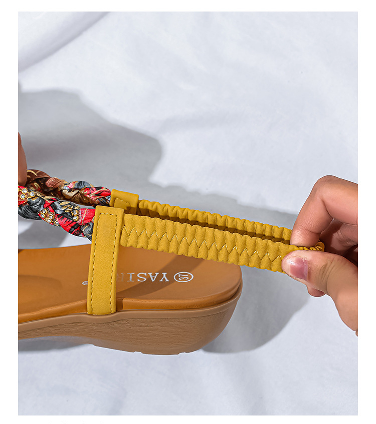2022 Summer New Fashion Women Sandals Elastic Strap Lightweight Comfortable Flat Sandals